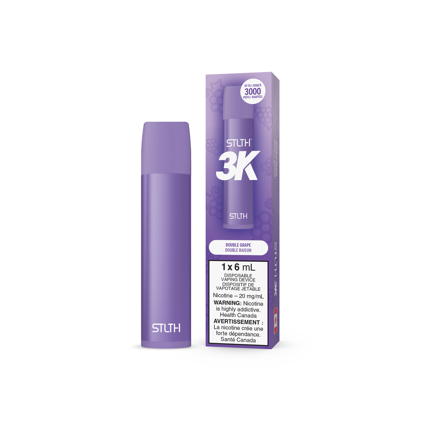 STLTH 3K Puffs Double Grape Rechargeable Disposable Vape 20Mg