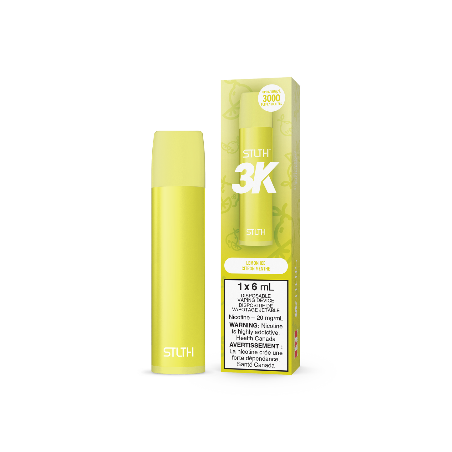 STLTH 3K Puffs Lemon Ice Rechargeable Disposable Vape 20Mg