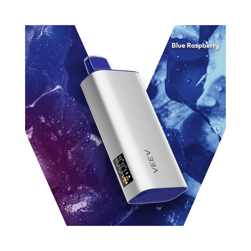 VEEV NOW 18 mL Blue Raspberry 8K Puffs Rechargeable Disposable Vape 20Mg