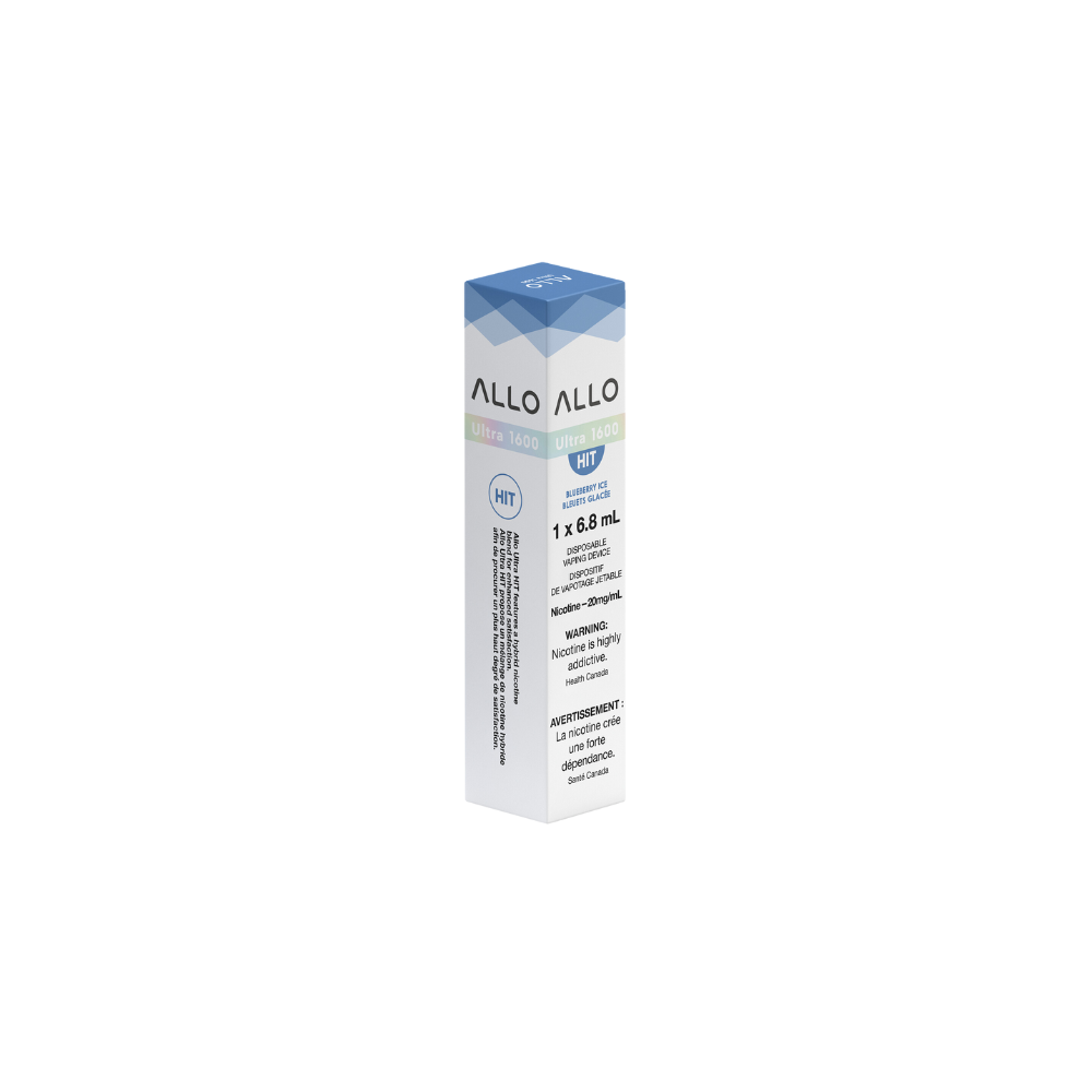 Allo Ultra 1600 Puffs Blueberry Ice Rechargeable Disposable Vape 20Mg