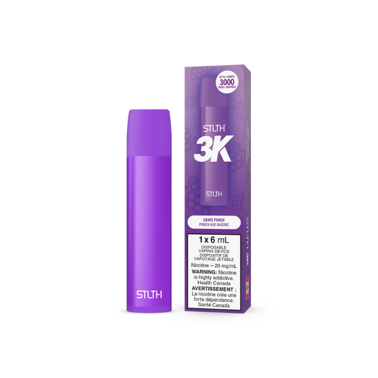 STLTH 3K Puffs Grape Punch Rechargeable Disposable Vape 20Mg