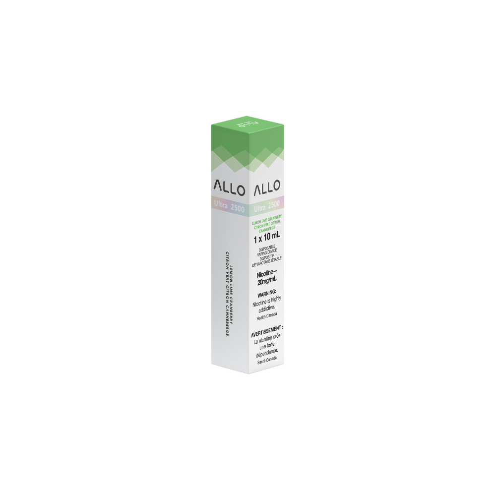 Allo Ultra 2500 Puffs Lemon Lime Cranberry Rechargeable Disposable Vape 20Mg