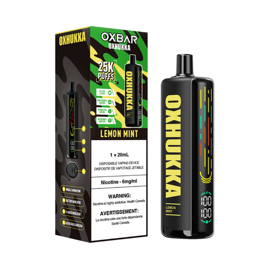 Oxbar Oxhukka 25K Puffs Lemon Mint Rechargeable Disposable 20Mg