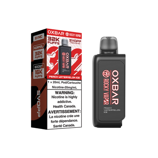 Svopp Oxbar Rocky Vapor 32K Puffs (Prefilled Pods) - Peach Watermelon Ice