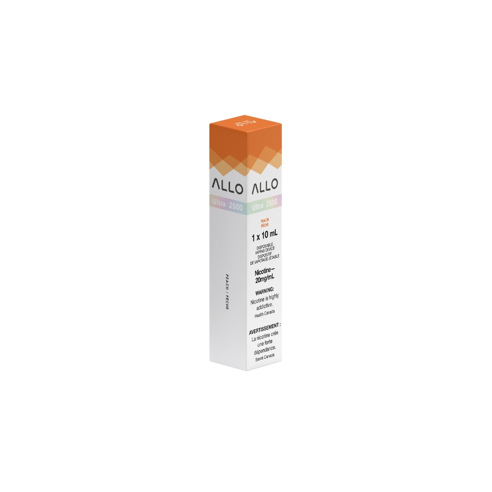 Allo Ultra 2500 Puffs Peach Rechargeable Disposable Vape 20Mg