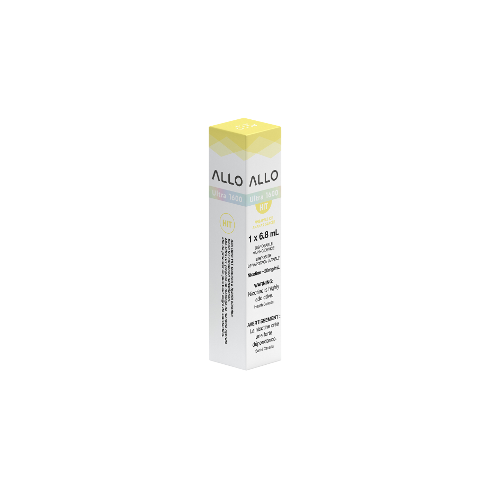 Allo Ultra 1600 Puffs Pineapple Ice Rechargeable Disposable Vape 20Mg