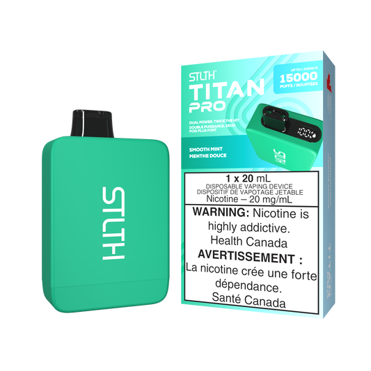 STLTH Titan 15K Puffs Smooth Mint Rechargeable Disposable Vape 20Mg