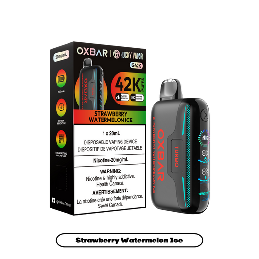 Oxbar Rocky Vapor G42k Strawberry Watermelon 42K Puffs Adjustable Nicotine Rechargeable Disposable Vape 20Mg