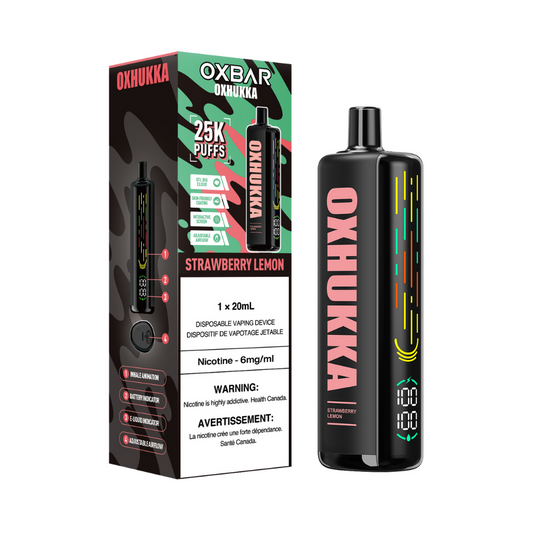 Oxbar Oxhukka 25K Puffs Strawberry Lemon Rechargeable Disposable 20Mg