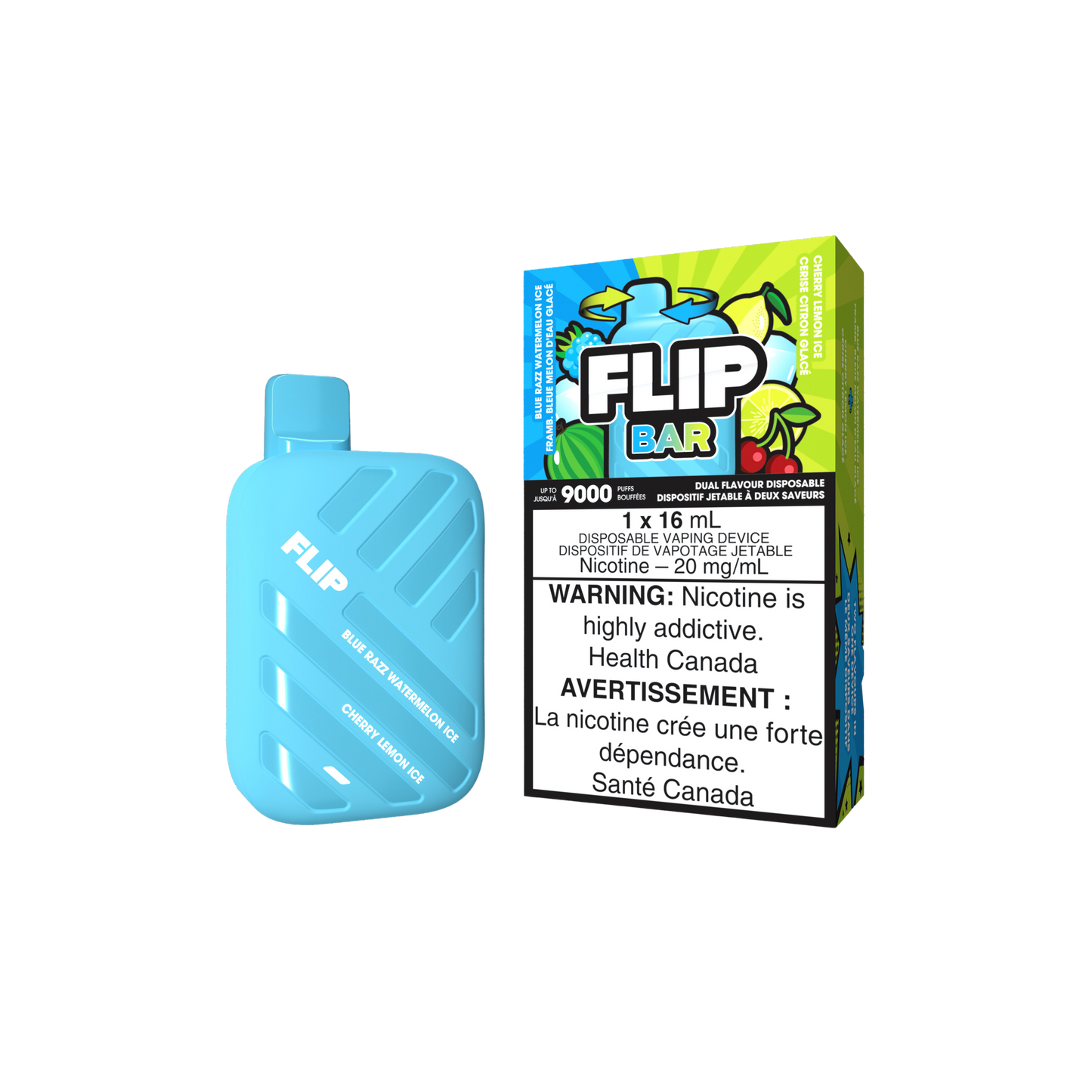 Flip Bar 9K - Blue Razz Watermelon Ice & Cherry Lemon Ice