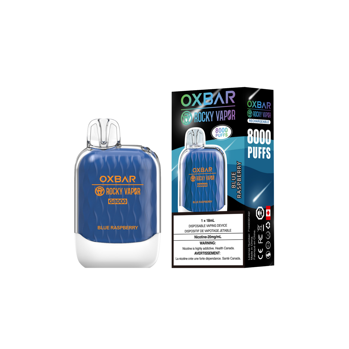 Oxbar Rocky Vapor G-8000 - Blue Raspberry