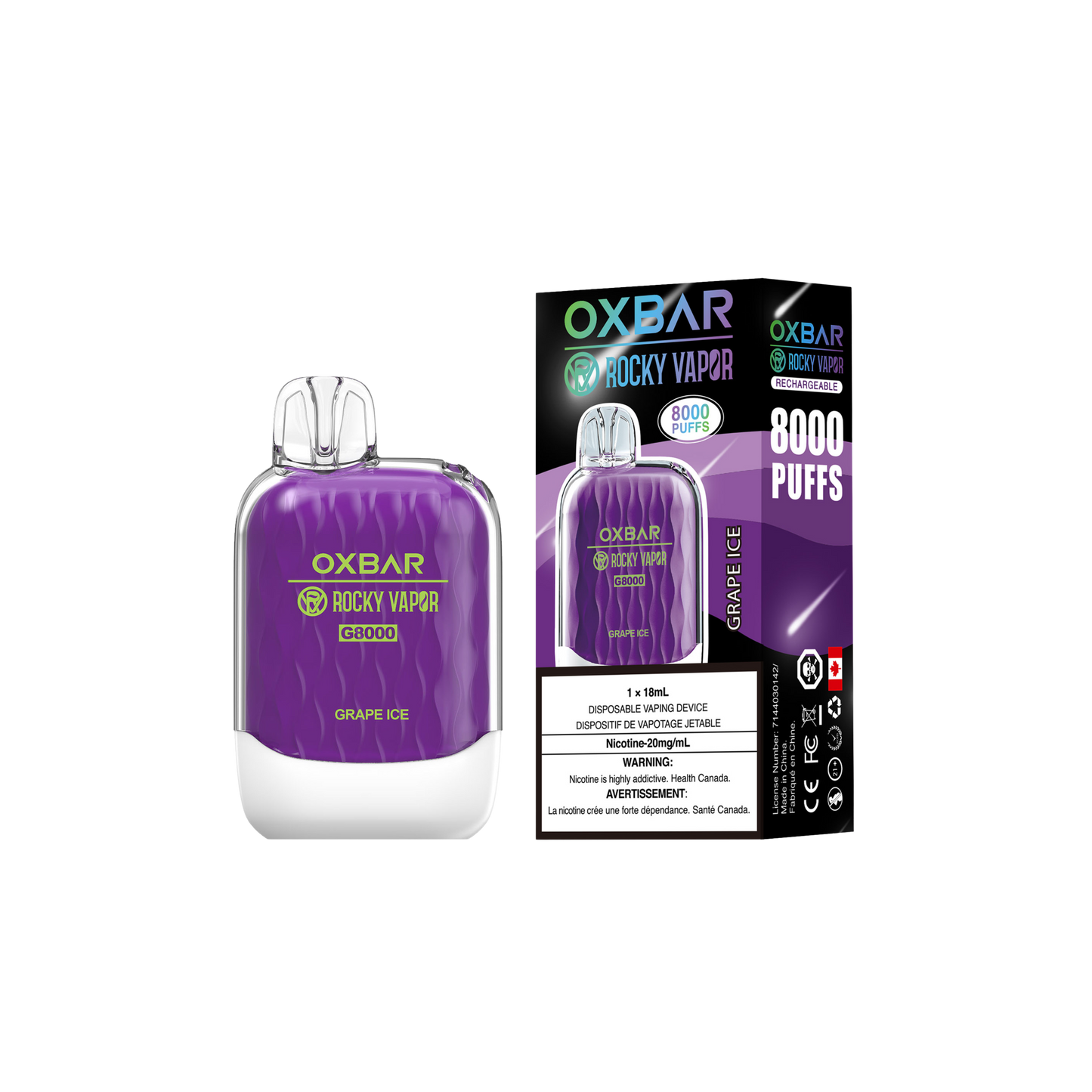 Oxbar Rocky Vapor G-8000 - Grape Ice